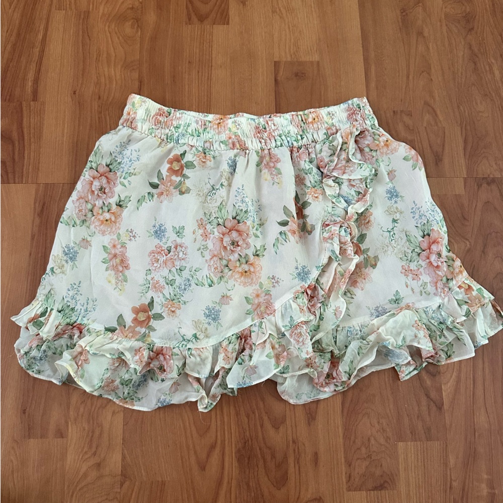 Zara Floral Ruffle Mini Skirt - Multicolor